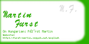 martin furst business card